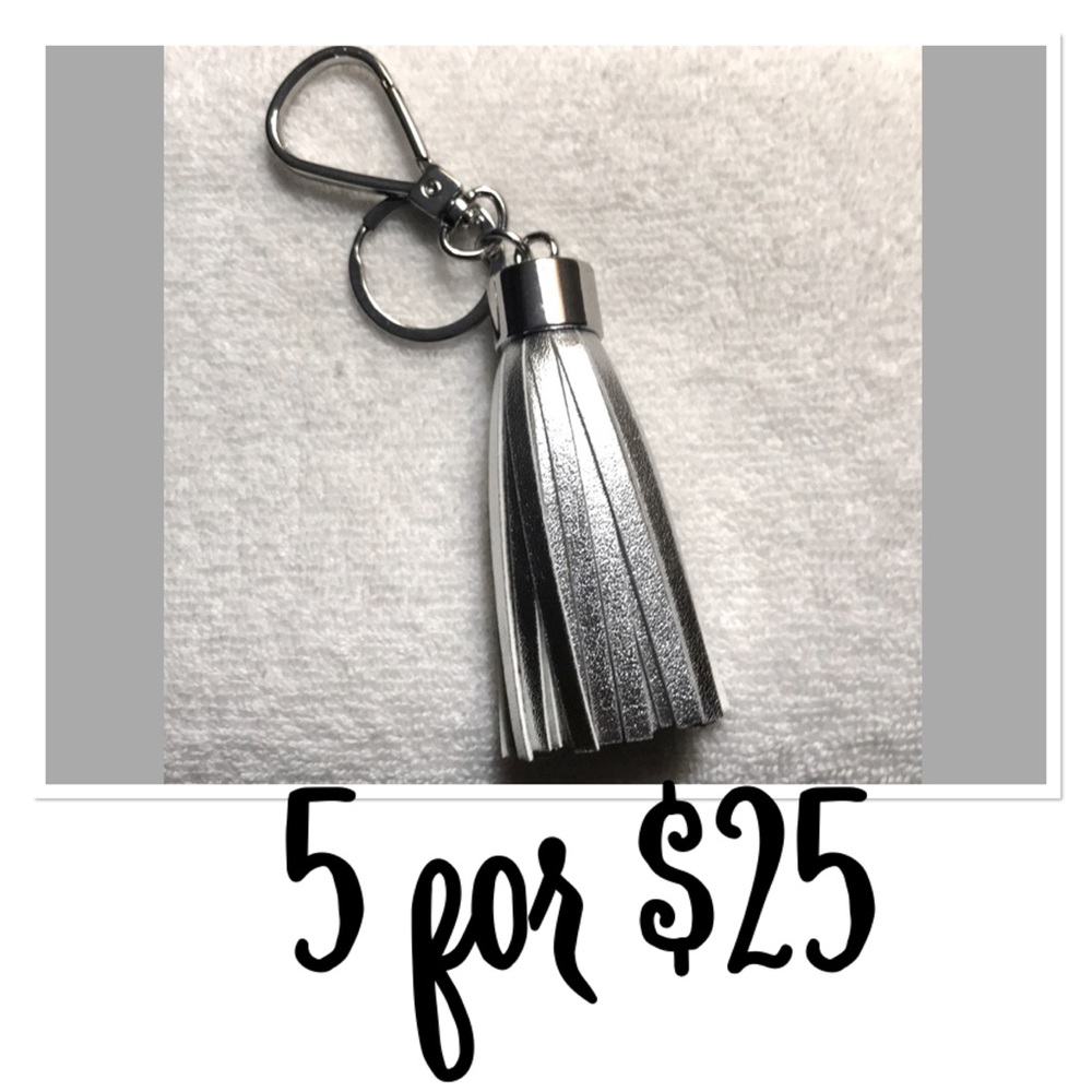 🚨CLOSET CLOSING🚨 Silver Tassel Keychain/Clip